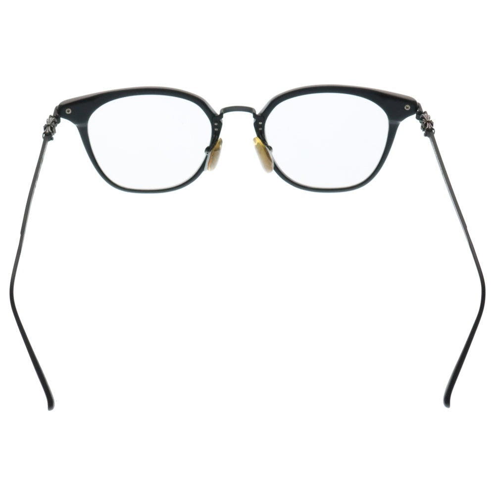 CHROME HEARTS(クロムハーツ) SHAGASS サイドクロステンプルウェリントン ブラックフレーム メガネ 眼鏡 ブラック/シルバー ※度入り