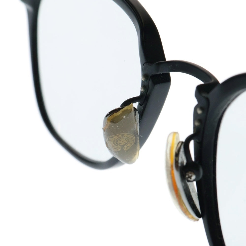 CHROME HEARTS(クロムハーツ) SHAGASS サイドクロステンプルウェリントン ブラックフレーム メガネ 眼鏡 ブラック/シルバー ※度入り