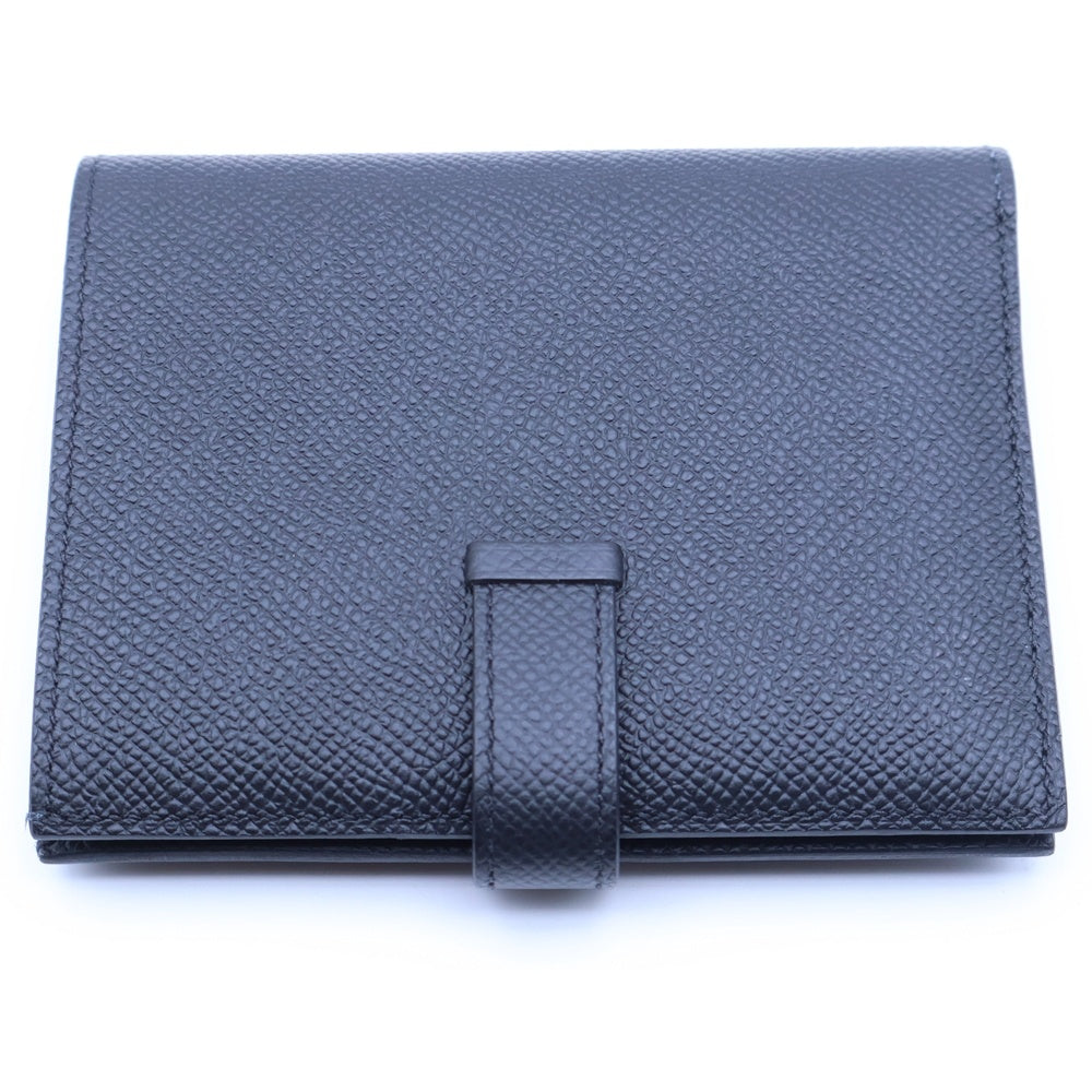 HERMES(エルメス) ベアンコンパクト 二つ折り財布 ウォレット U刻印 ヴォーエプソン ブラック