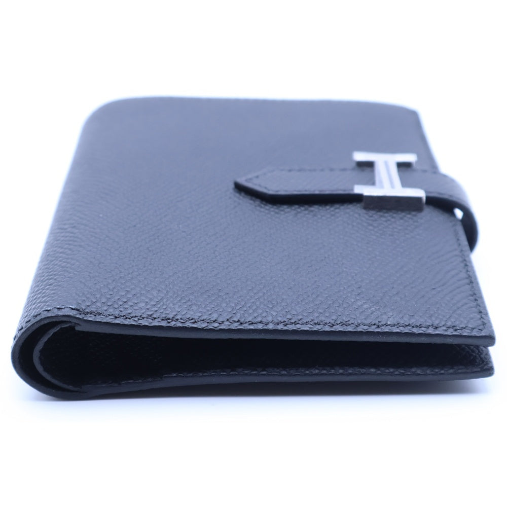 HERMES(エルメス) ベアンコンパクト 二つ折り財布 ウォレット U刻印 ヴォーエプソン ブラック