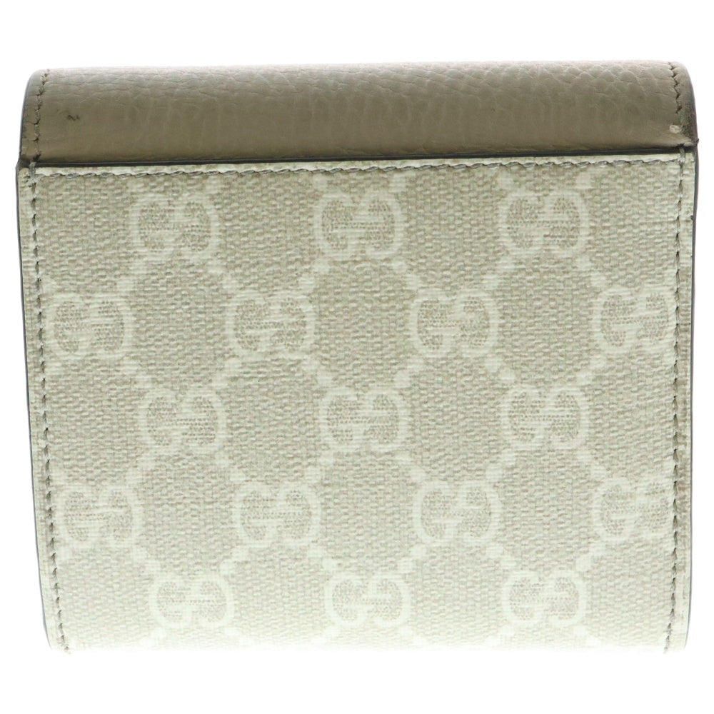 GUCCI(グッチ) GGスプリーム ミディアムウォレット 二つ折り財布 ピンク×ベージュ 598587