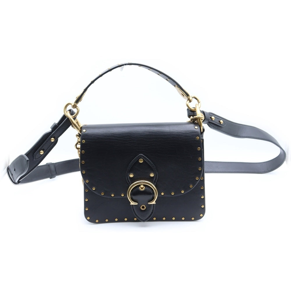 COACH(コーチ) 3WAY スタッズ レザーショルダーバッグ ハンドバッグ ブラック