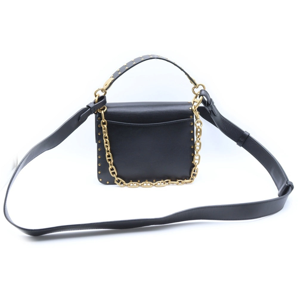 COACH(コーチ) 3WAY スタッズ レザーショルダーバッグ ハンドバッグ ブラック