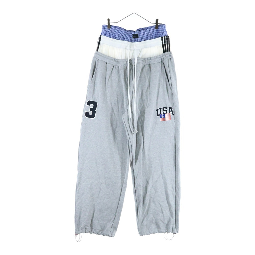 PROJECT G/R(プロジェクトジーアール) 3 LAYERED SWEAT PANTS スリーレイヤードスウェットパンツ イージーパンツ PG25SSMB04 グレー
