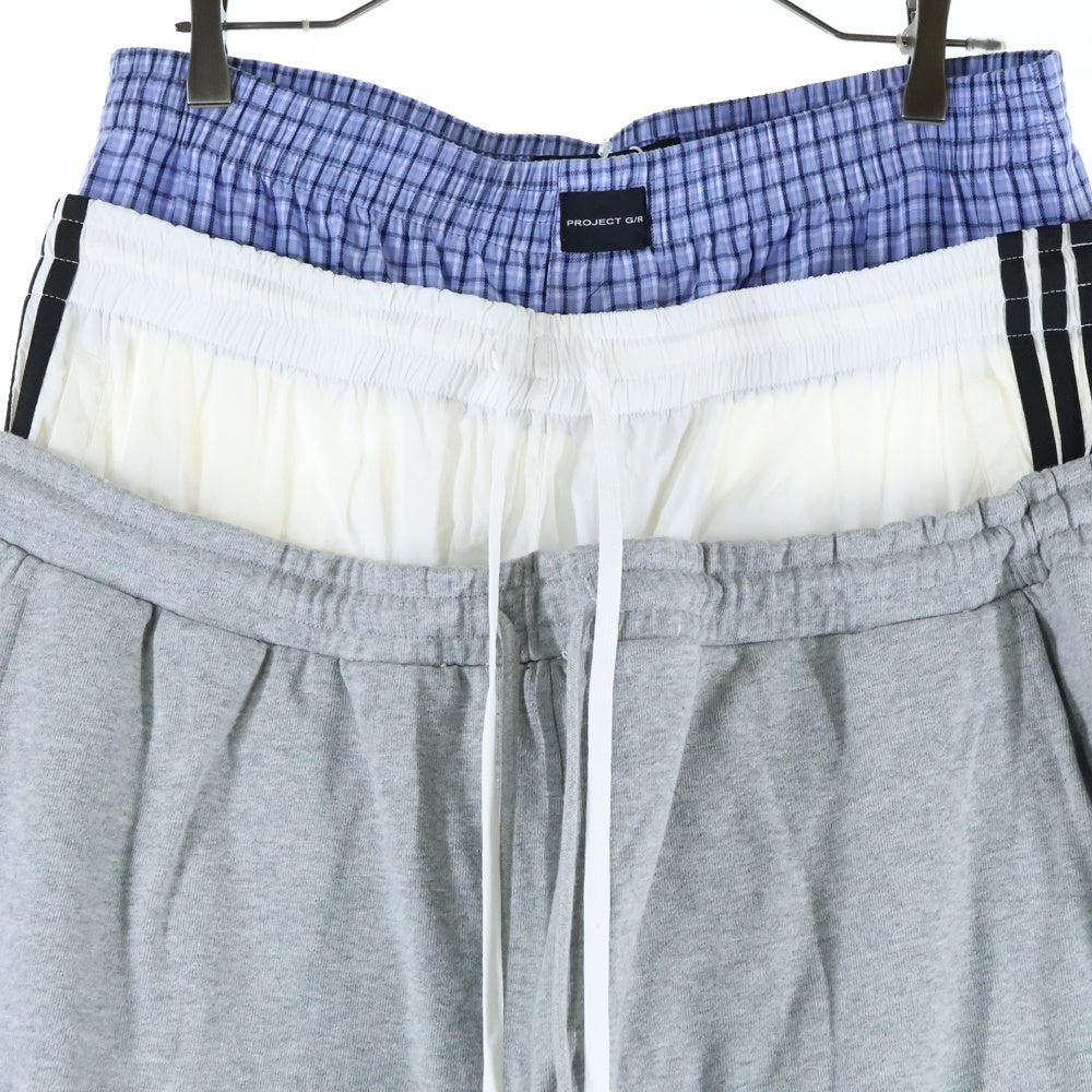 PROJECT G/R(プロジェクトジーアール) 3 LAYERED SWEAT PANTS スリーレイヤードスウェットパンツ イージーパンツ PG25SSMB04 グレー