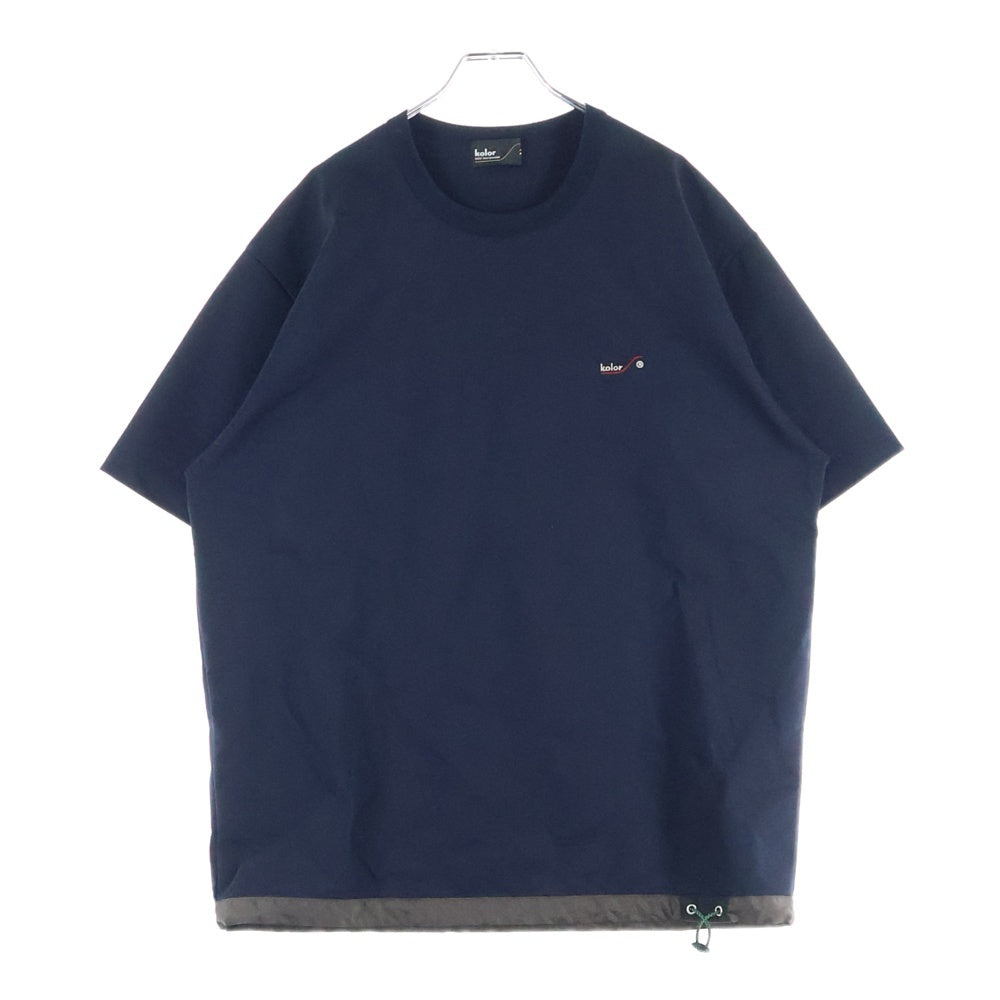 kolor(カラー) ロゴプリント ドローコード クルーネック半袖Tシャツ 25SCM-T18216S-A ブラック
