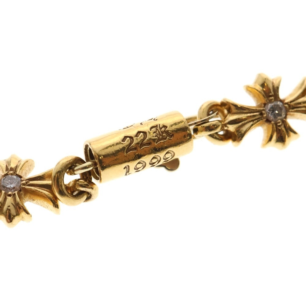 CHROME HEARTS(クロムハーツ) 22K TNY E CH PLS P D 11LINK タイニーECHプラス PAVEダイヤ ゴールドブレスレット