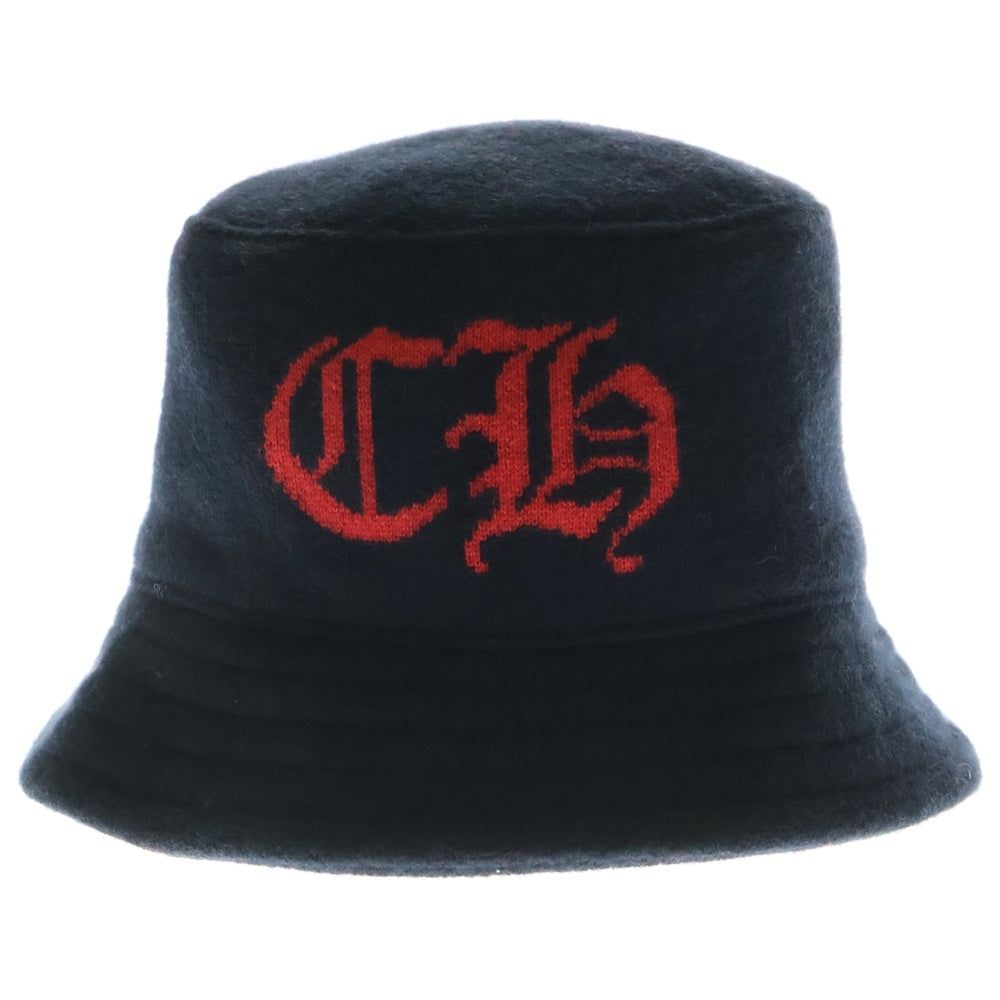 CHROME HEARTS(クロムハーツ) Cashmere Bucket Hat CHロゴ スクロールラベルパッチ付き カシミヤ バケットハット ブラック