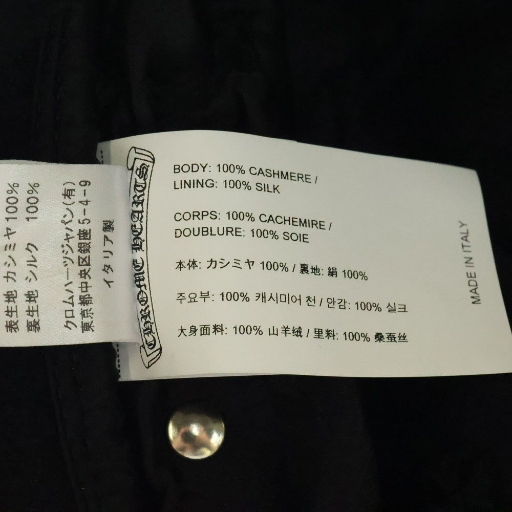 CHROME HEARTS(クロムハーツ) Cashmere Bucket Hat CHロゴ スクロールラベルパッチ付き カシミヤ バケットハット ブラック