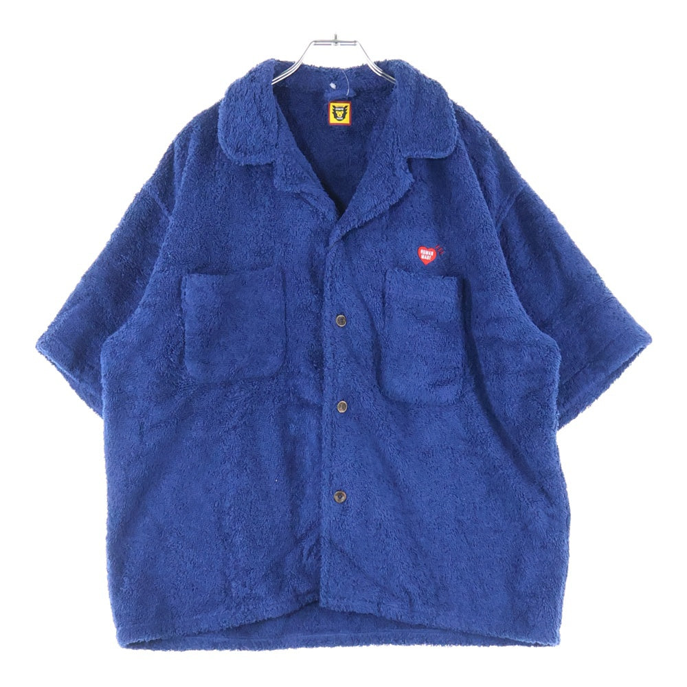 HUMAN MADE(ヒューマンメイド) PILE ALOHA SHIRT ハートロゴ刺繍 パイルアロハシャツ ネイビー