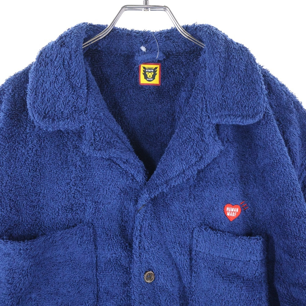 HUMAN MADE(ヒューマンメイド) PILE ALOHA SHIRT ハートロゴ刺繍 パイルアロハシャツ ネイビー