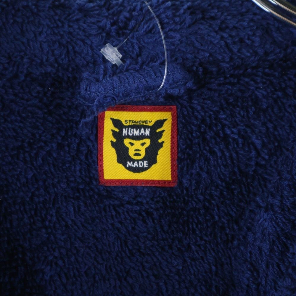 HUMAN MADE(ヒューマンメイド) PILE ALOHA SHIRT ハートロゴ刺繍 パイルアロハシャツ ネイビー