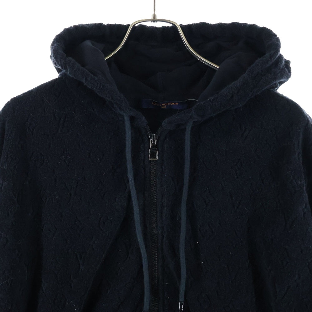 LOUIS VUITTON(ルイヴィトン) モノグラムフレンチテリー ジップスルーフーディ ブラック RM232Q Y44 HPY41W レディース