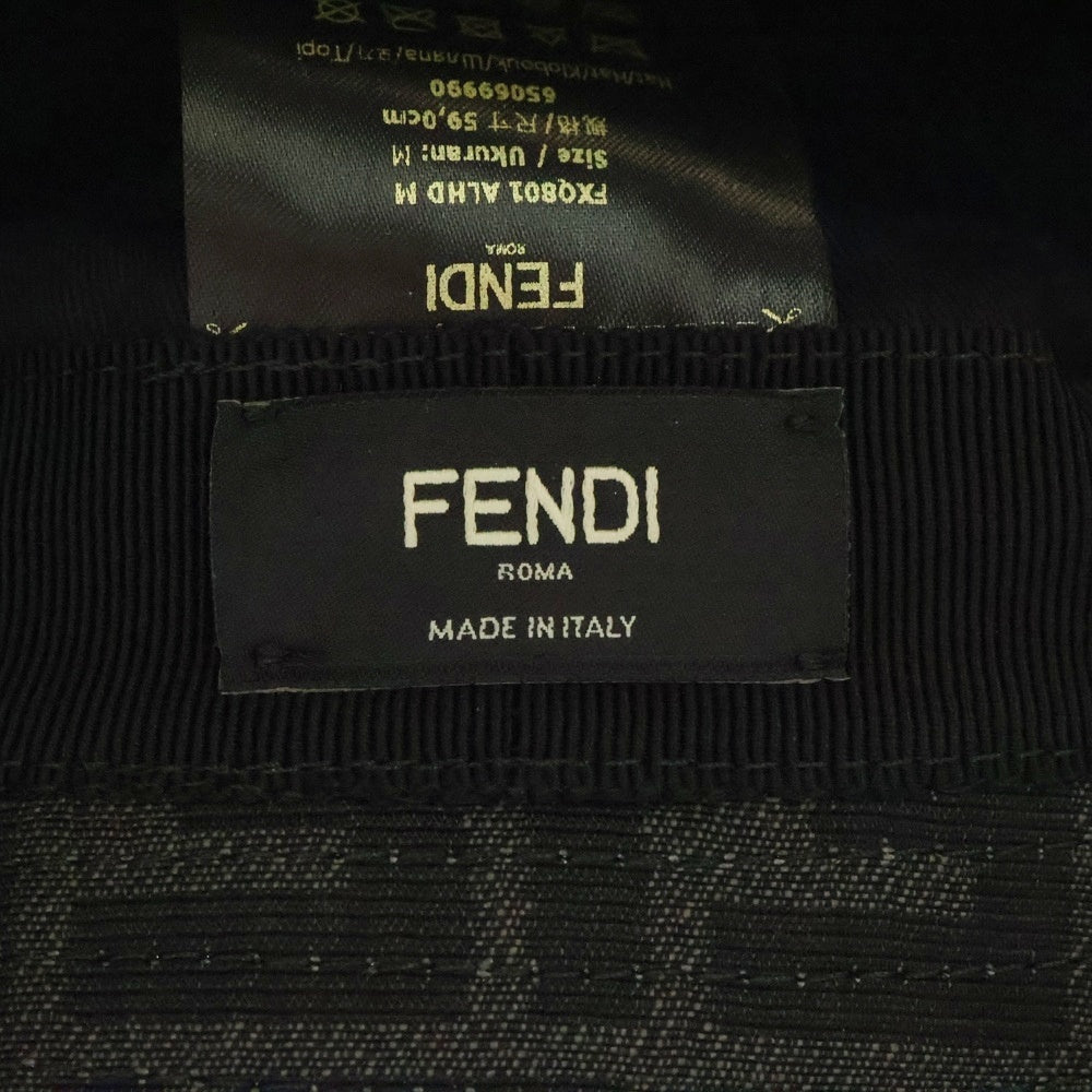 FENDI(フェンディ) ズッカ柄 FFロゴ バケットハット 帽子 ブラック 65069990