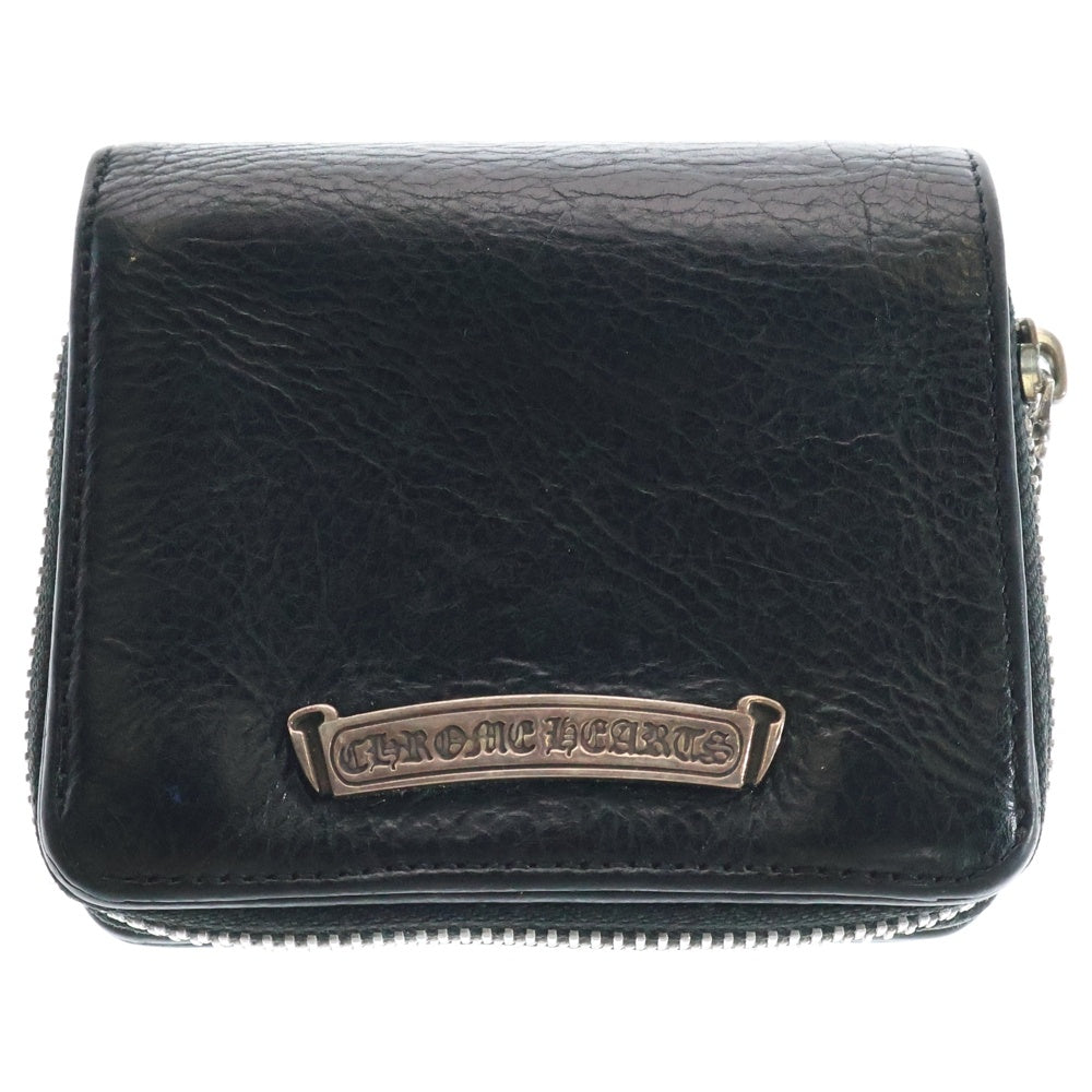 CHROME HEARTS(クロムハーツ) SQ ZIP BILL スクエアジップビル レザーウォレット 財布 ブラック BCA376