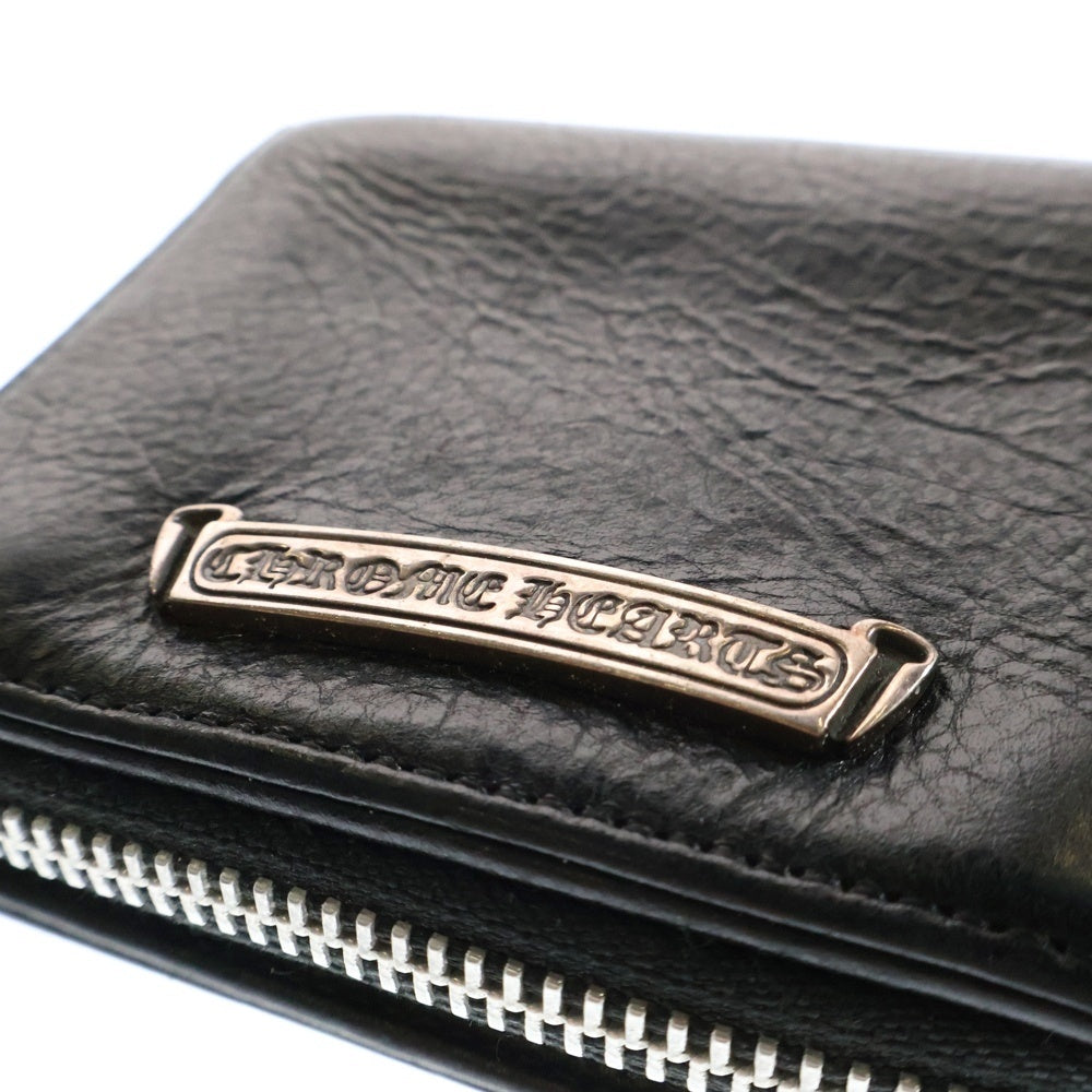 CHROME HEARTS(クロムハーツ) SQ ZIP BILL スクエアジップビル レザーウォレット 財布 ブラック BCA376