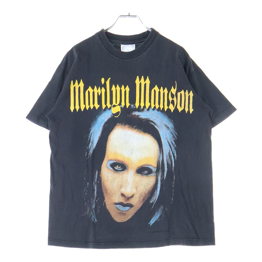 VINTAGE(ヴィンテージ) 90S MARILYN MANSON FACE TEE BOOTLEG ブートレグ マリリンマンソン フェイス 両面プリント クルーネック 半袖Tシャツ カットソー