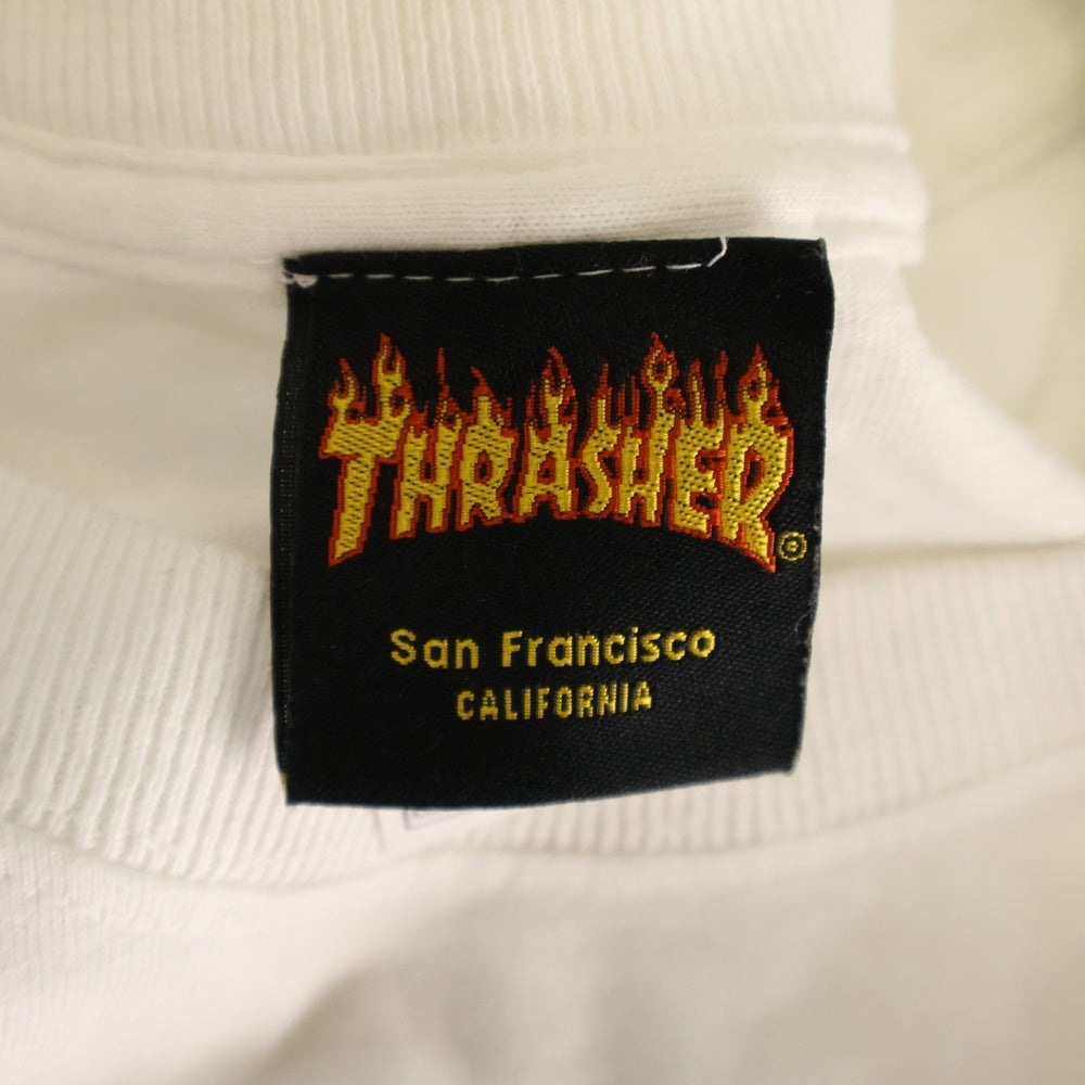 THRASHER(スラッシャー) SAD プリント クルーネック半袖カットソー ホワイト