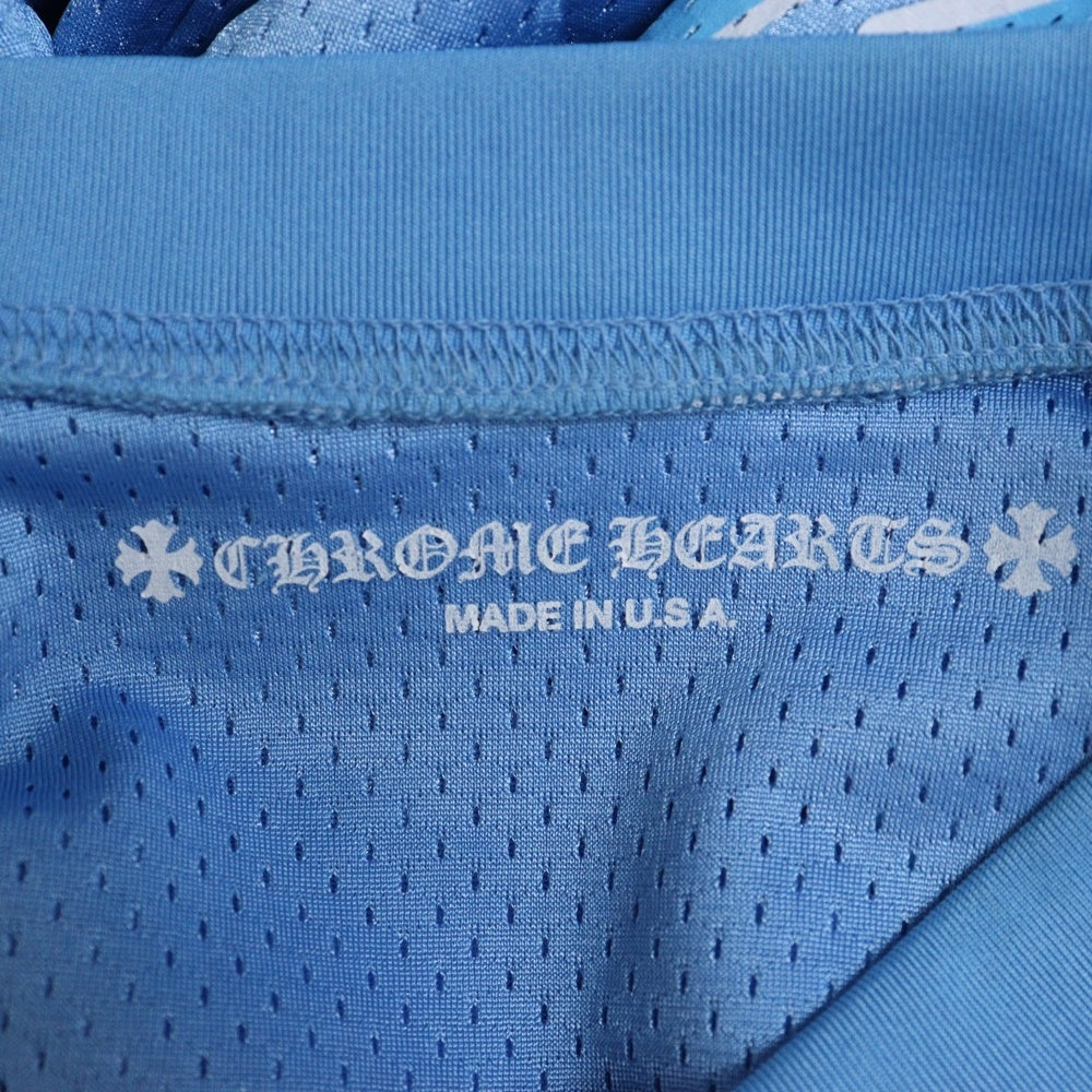CHROME HEARTS(クロムハーツ) MESH WARM UP JERSEY TEE CHプリントメッシュ半袖Tシャツ ブルー