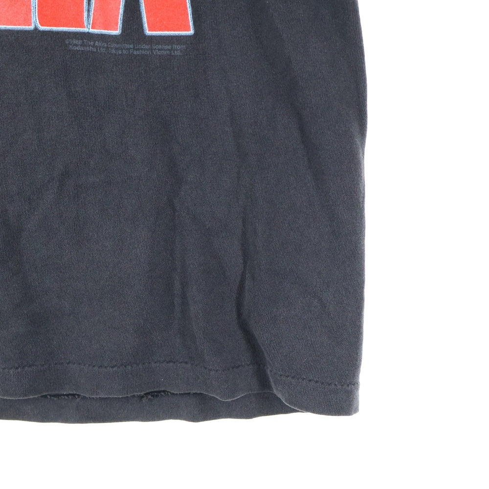 VINTAGE(ヴィンテージ) 90s AKIRA 1988 鉄雄 TEE FASHION VICTIM アキラ ファッションヴィクティム アニメ 両面プリント半袖Tシャツ ブラック