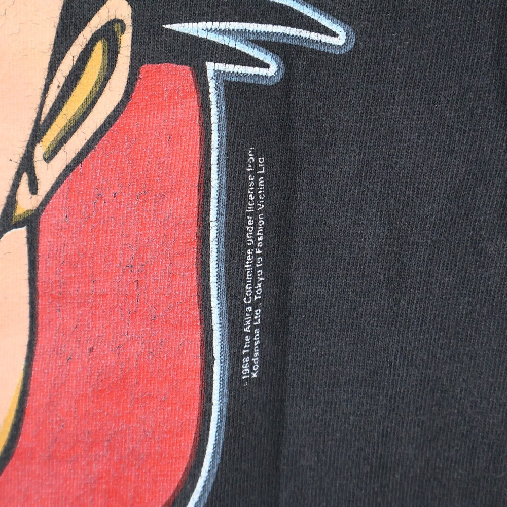 VINTAGE(ヴィンテージ) 90s AKIRA 1988 鉄雄 TEE FASHION VICTIM アキラ ファッションヴィクティム アニメ 両面プリント半袖Tシャツ ブラック