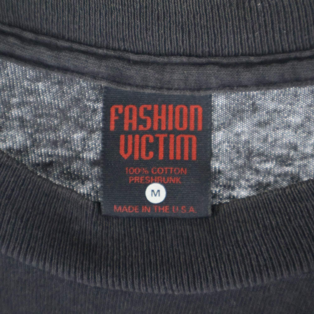 VINTAGE(ヴィンテージ) 90s AKIRA 1988 鉄雄 TEE FASHION VICTIM アキラ ファッションヴィクティム アニメ 両面プリント半袖Tシャツ ブラック
