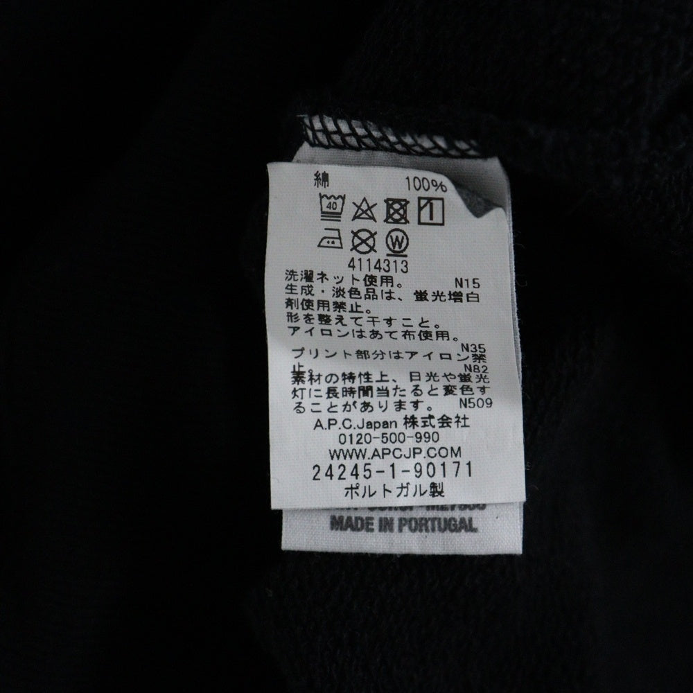 A.P.C(アーペーセー) ×JJJound SWEAT HOODY プリント プルオーバーパーカー ブラック 24245-1-90171