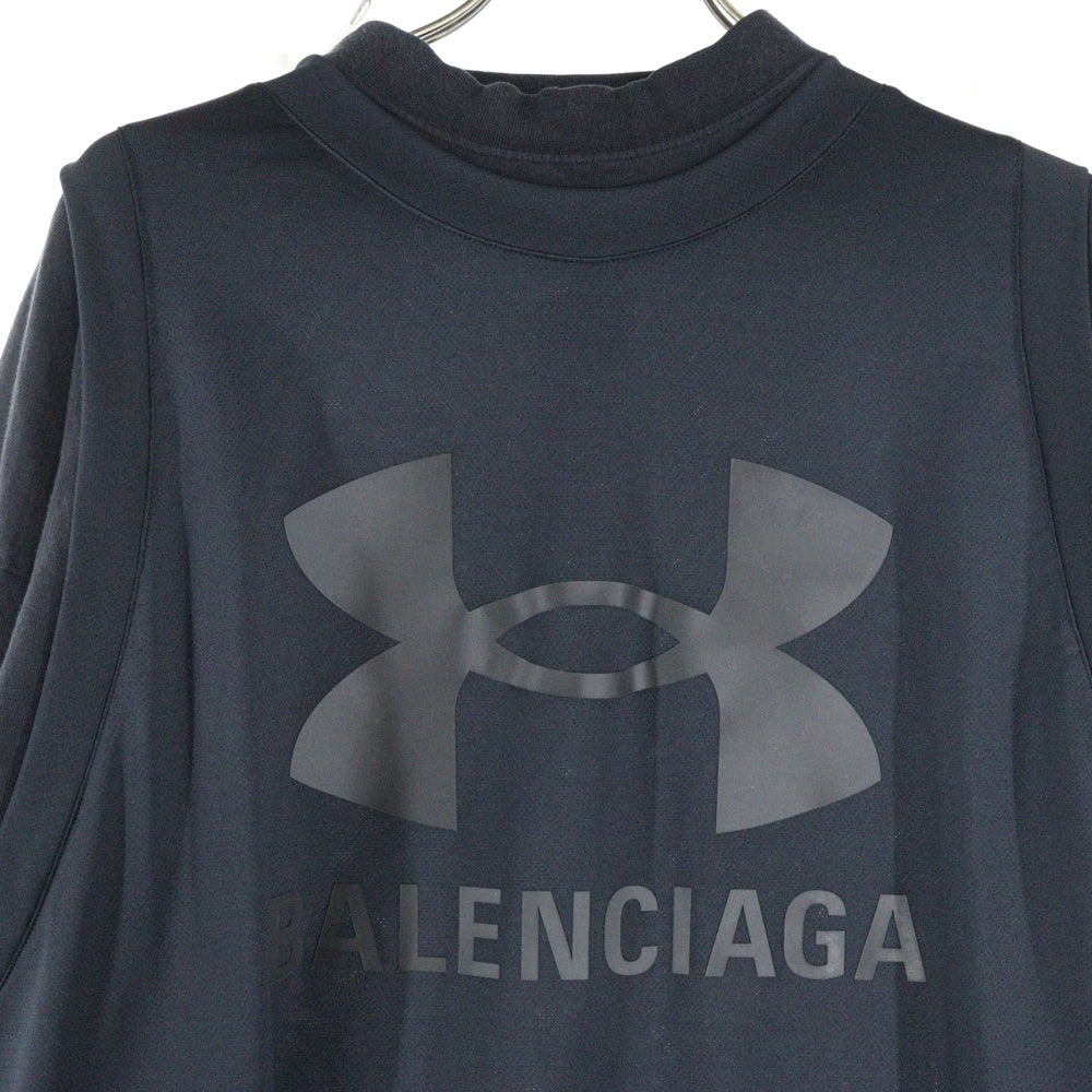 BALENCIAGA(バレンシアガ) ×Under Armour Layered LS T-Shirt ×アンダーアーマー レイヤード 長袖ゲームシャツカットソー ブラック 818087