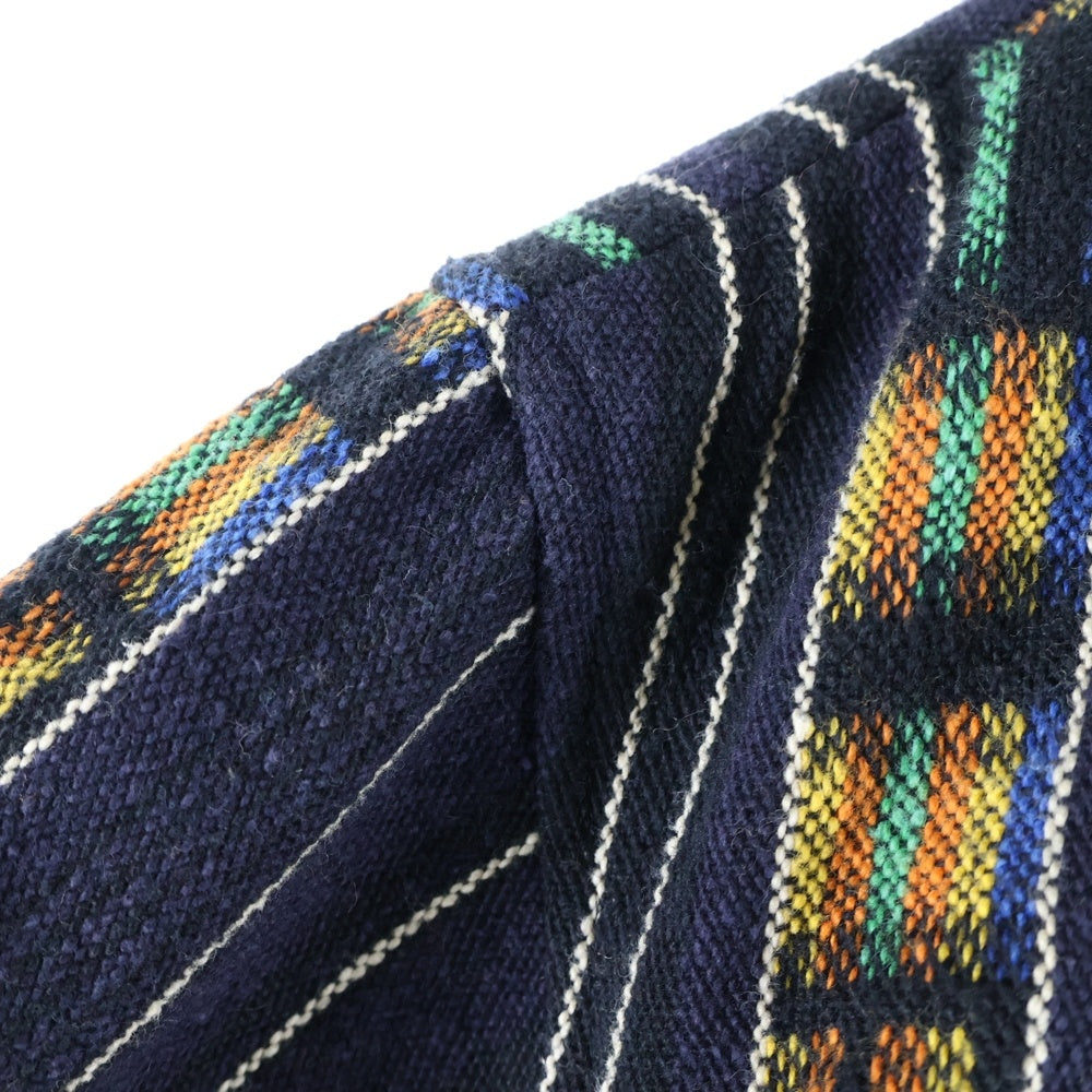 TENDERLOIN(テンダーロイン) 14SS T-GTM JKT ネイティブパターン 長袖コットンシャツジャケット ネイビー