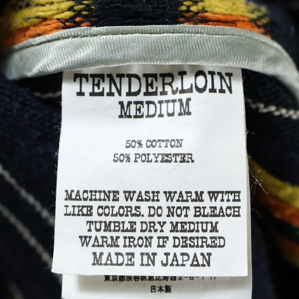 TENDERLOIN(テンダーロイン) 14SS T-GTM JKT ネイティブパターン 長袖コットンシャツジャケット ネイビー