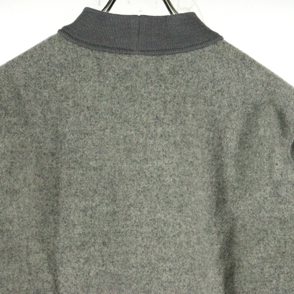 TENDERLOIN(テンダーロイン) GOKEY WOOL SWEAT SHIRT レザーパッチ クルーネックセーター グレー