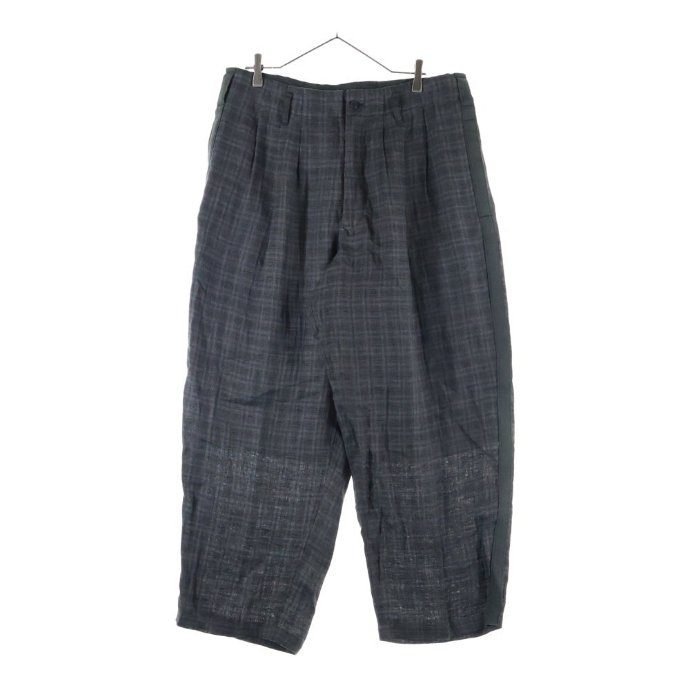 Y's for men(ワイズフォーメン) LINEN TWILL PLAID PANTS リネン ツイルチェックパンツ カーキ MS-P26-316