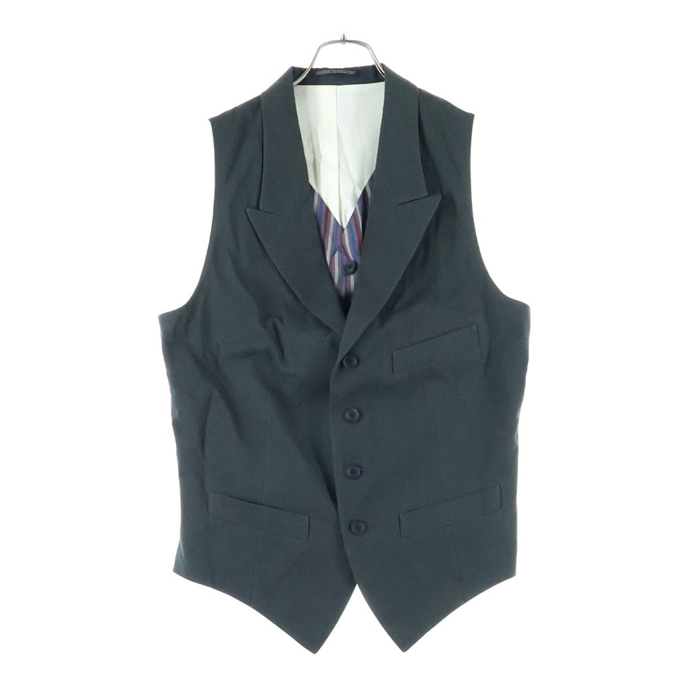 Yohji Yamamoto POUR HOMME(ヨウジヤマモト プールオム) 24SS レイヤード ストライプ ベストジャケット カーキ HS-V06-801
