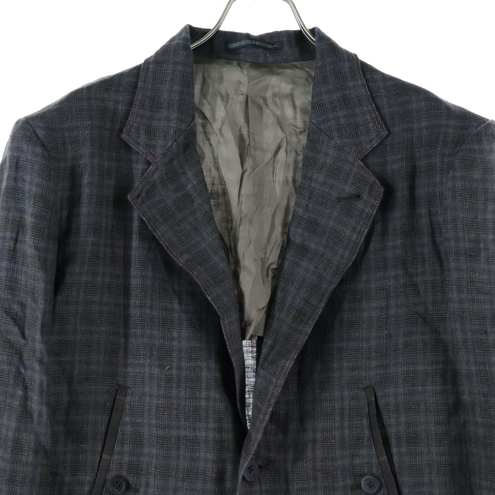 Y's for men(ワイズフォーメン) LINEN TWILL PLAID 4-POCKET JACKET リネン ツイルチェックジャケット