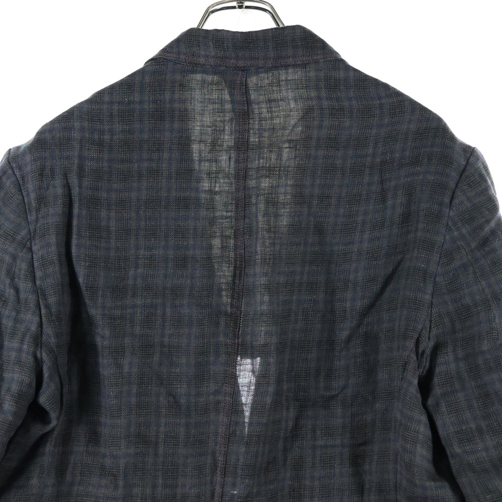 Y's for men(ワイズフォーメン) LINEN TWILL PLAID 4-POCKET JACKET リネン ツイルチェックジャケット