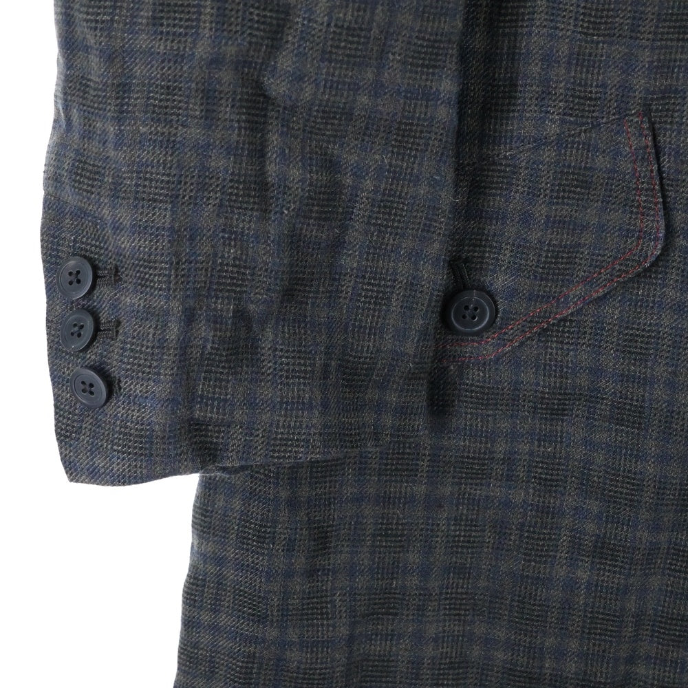 Y's for men(ワイズフォーメン) LINEN TWILL PLAID 4-POCKET JACKET リネン ツイルチェックジャケット