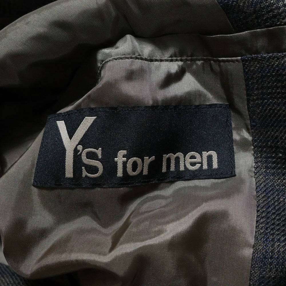 Y's for men(ワイズフォーメン) LINEN TWILL PLAID 4-POCKET JACKET リネン ツイルチェックジャケット