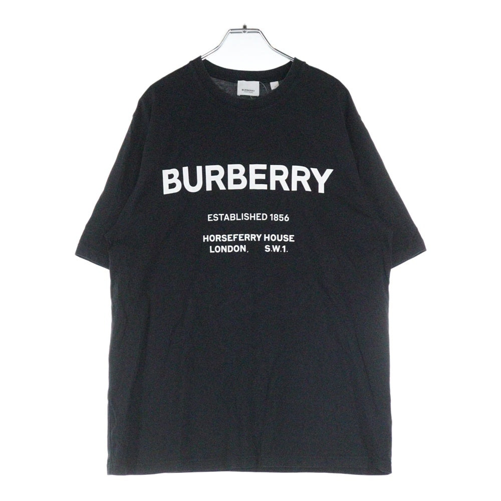 BURBERRY(バーバリー) ロゴプリント 半袖クルーネックTシャツカットソー ブラック 8017224