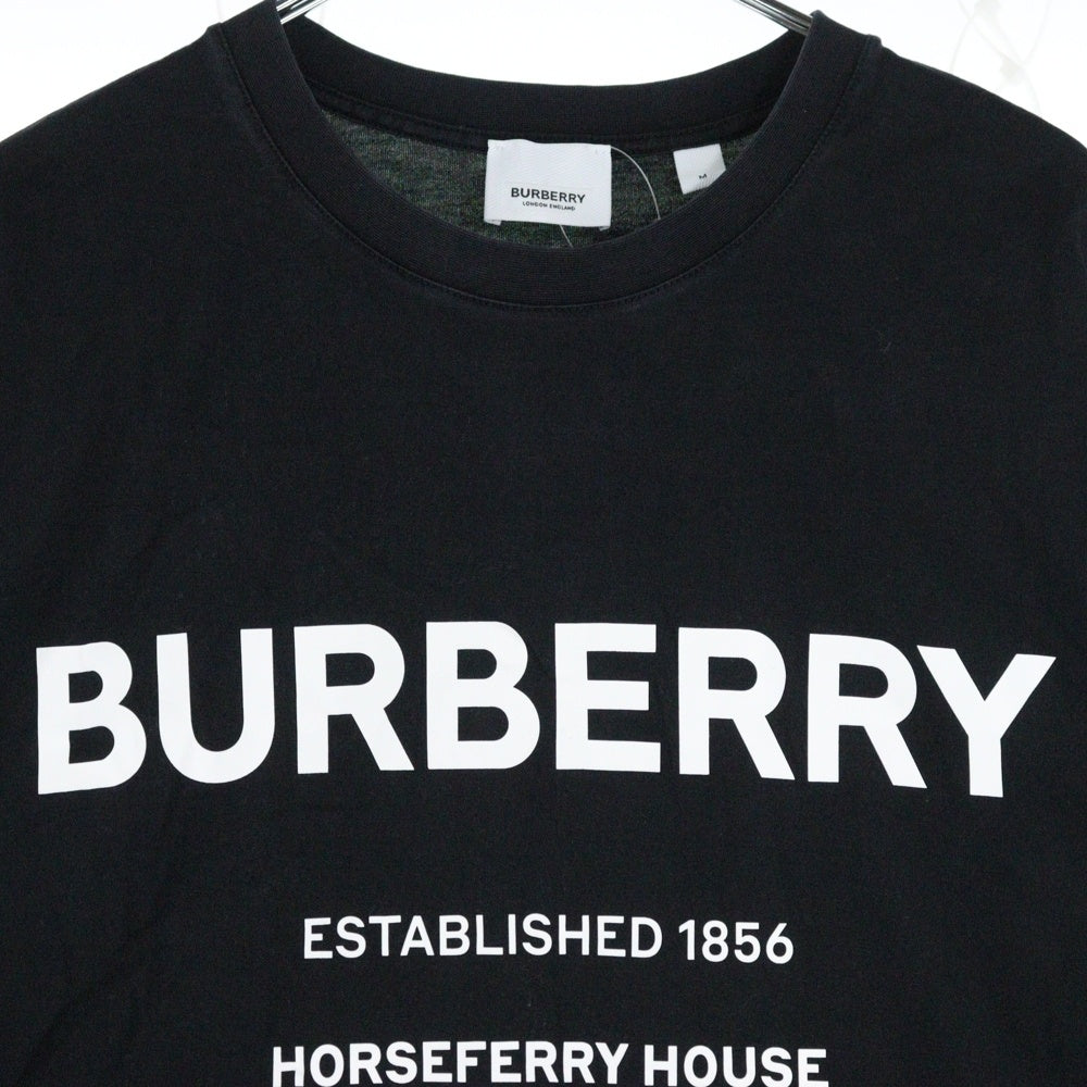 BURBERRY(バーバリー) ロゴプリント 半袖クルーネックTシャツカットソー ブラック 8017224