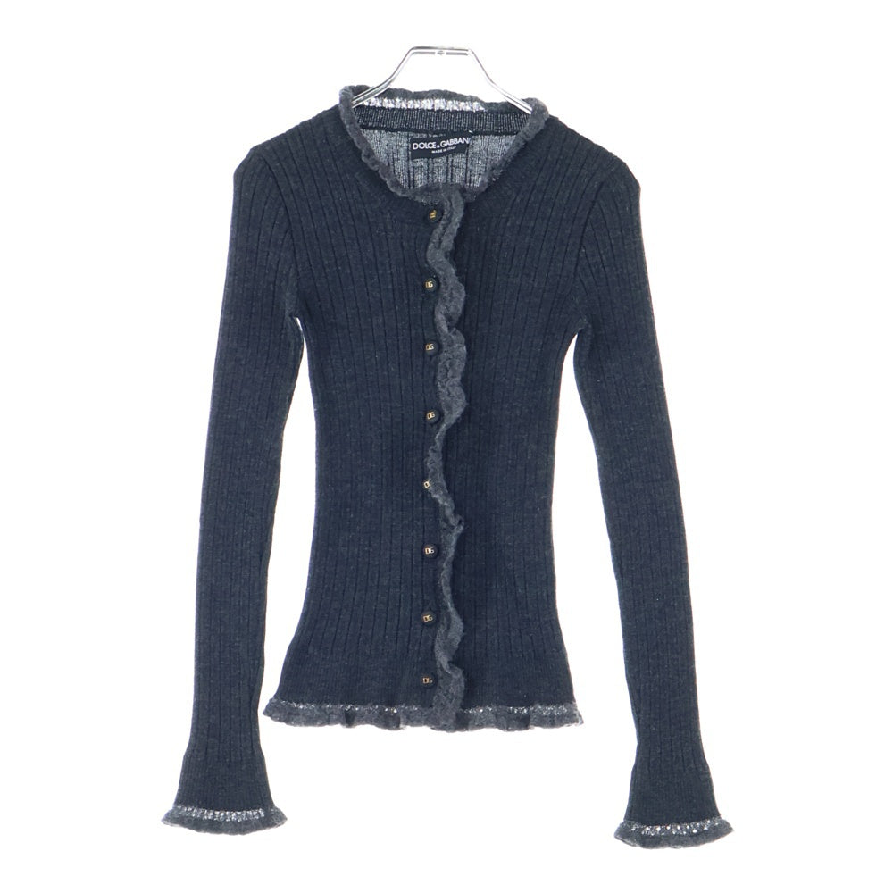 DOLCE & GABBANA(ドルチェアンドガッバーナ) DGロゴボタン ニットカーディガン レディース F2C54K グレー