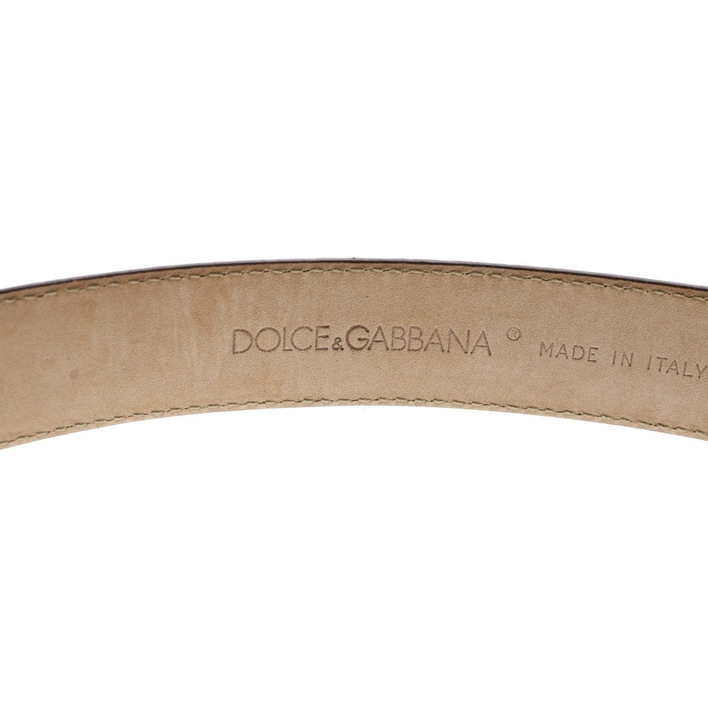 DOLCE & GABBANA(ドルチェアンドガッバーナ) ジルコニア ラインストーン付き パイソンベルト ブラック/ゴールド