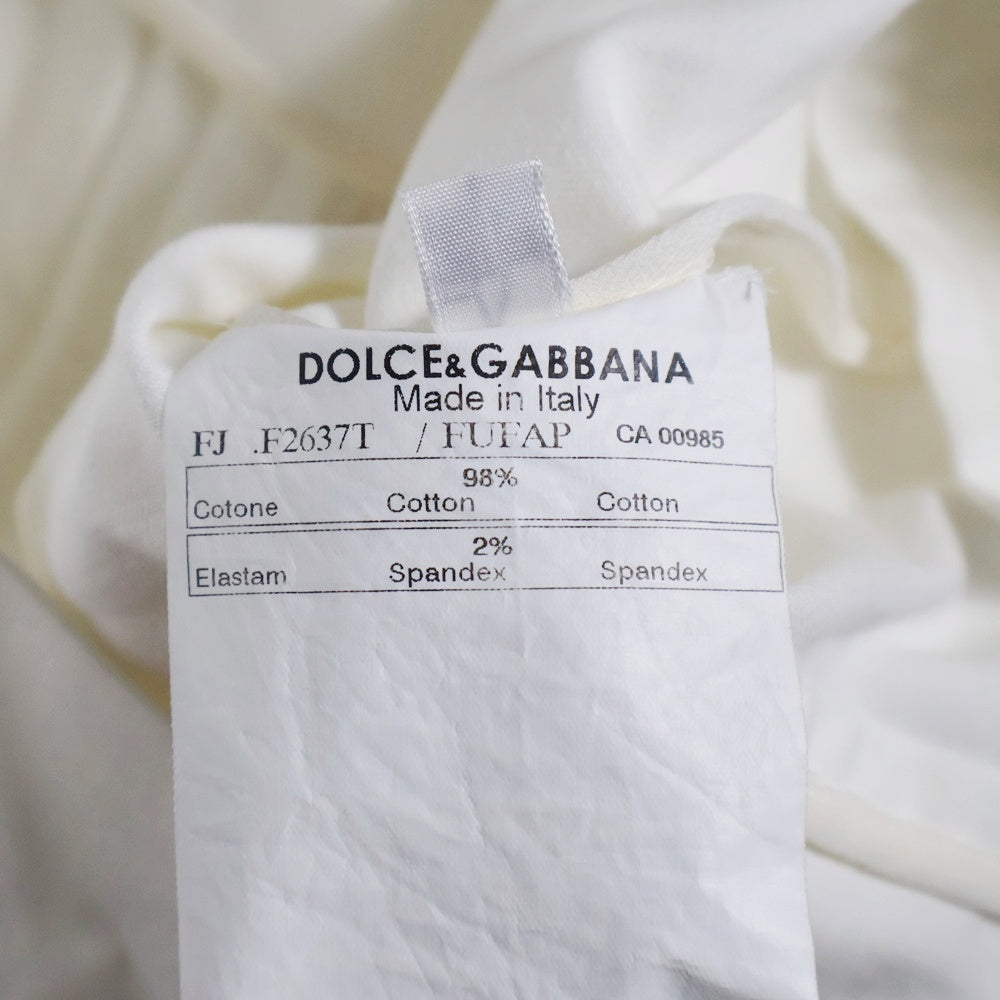 DOLCE & GABBANA(ドルチェアンドガッバーナ) DGロゴボタン コットン テーラードジャケット レディース F2637T ホワイト