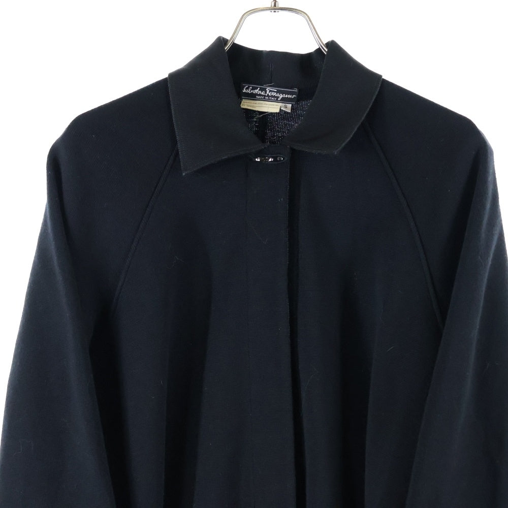 Salvatore Ferragamo(サルヴァトーレ フェラガモ) 襟付き ニットロングカーディガン ブラック レディース