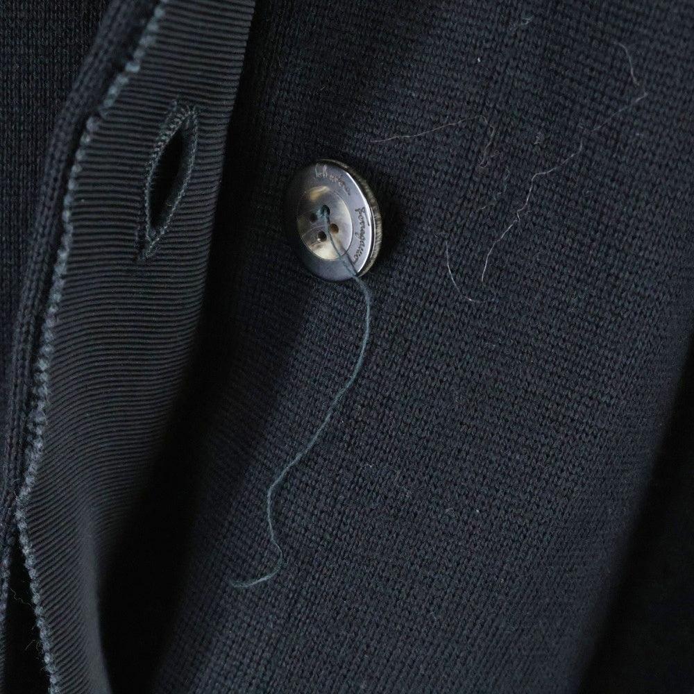 Salvatore Ferragamo(サルヴァトーレ フェラガモ) 襟付き ニットロングカーディガン ブラック レディース