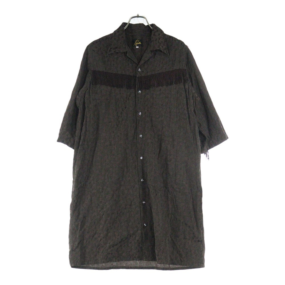Needles(ニードルス) Fringe Open Collar Shirt Dress フリンジオープンカラー シャツワンピース QV268 ブラウン