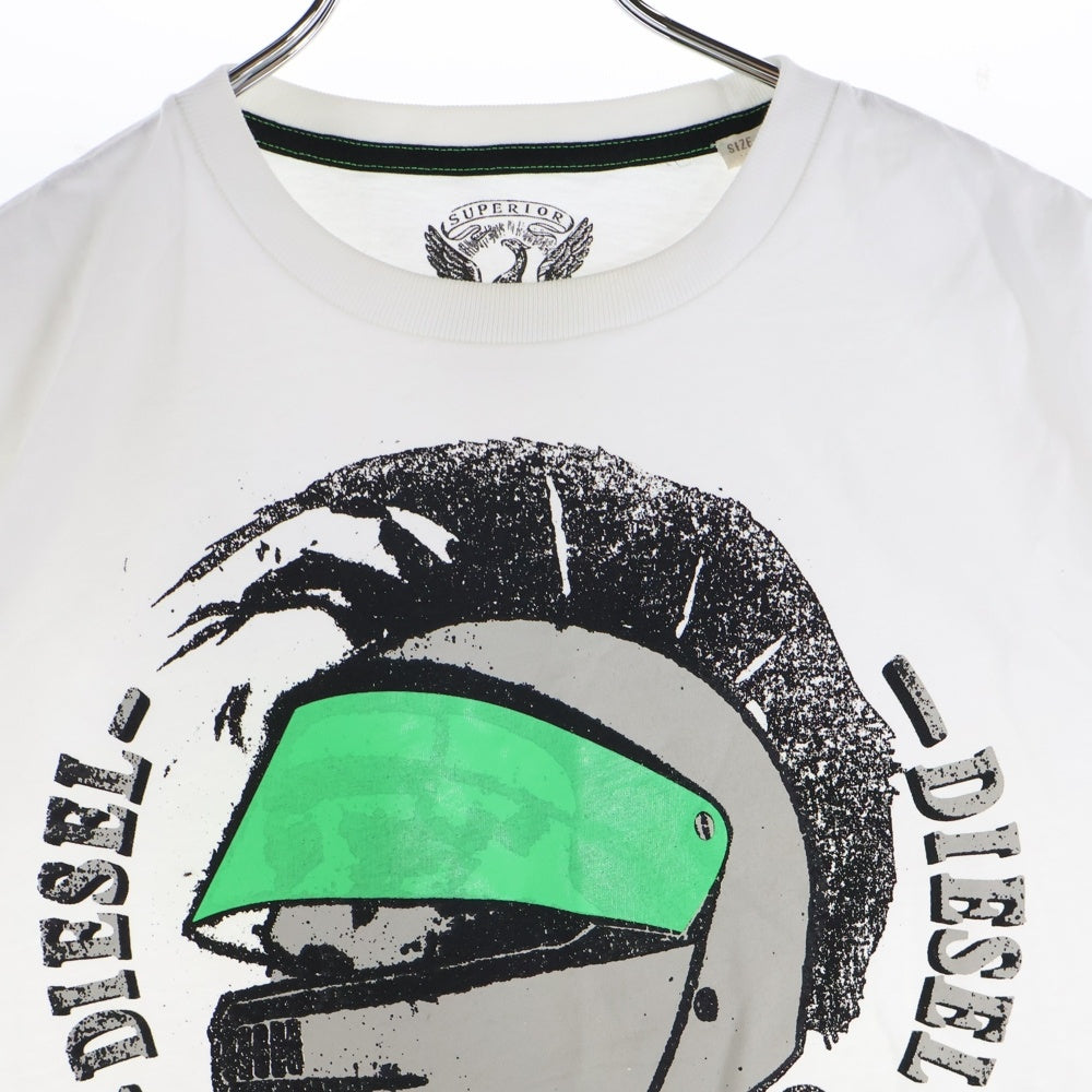 DIESEL(ディーゼル) ブレイブマンプリント クルーネック半袖カットソー ホワイト