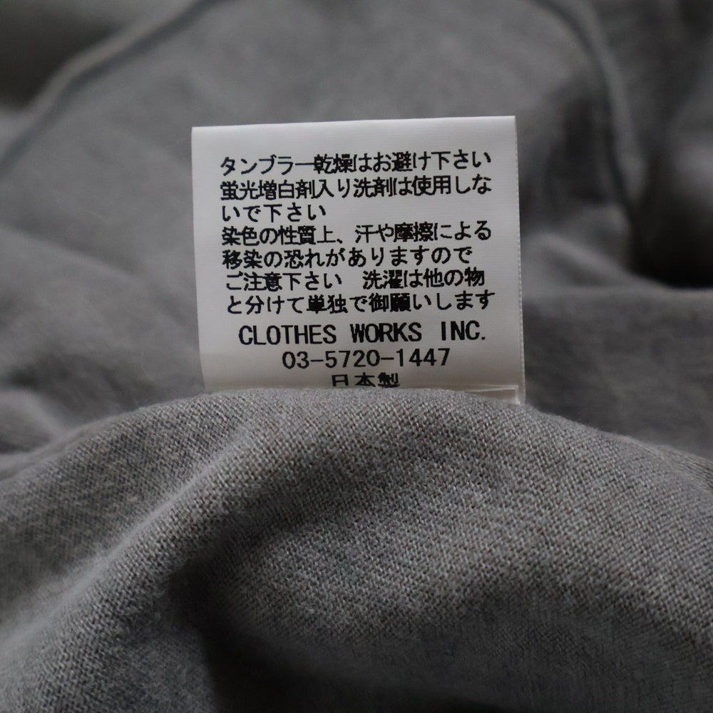 NO BRAND(ノーブランド) 無地 Uネック 半袖カットソー グレー