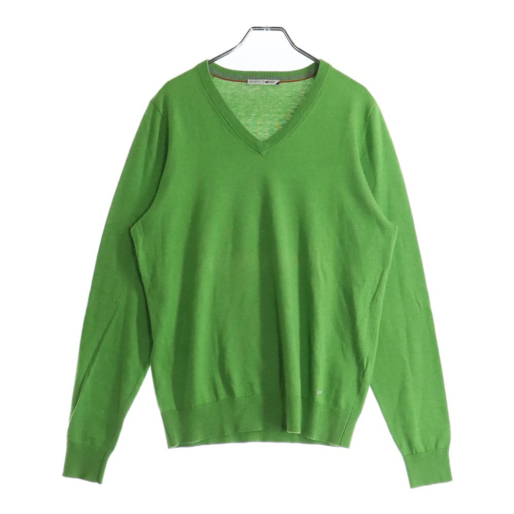 GAS(ガス) Vネック 長袖ニット グリーン