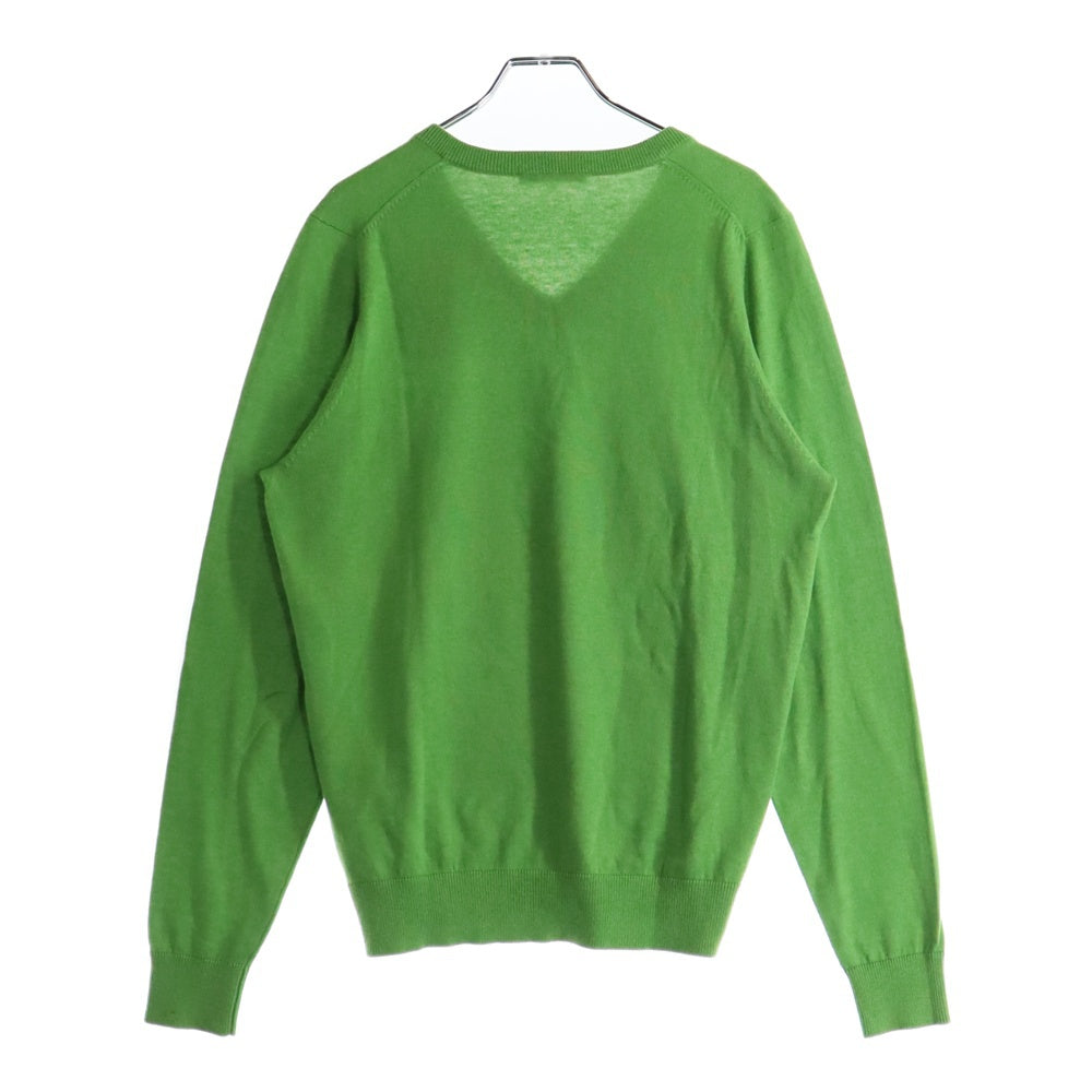 GAS(ガス) Vネック 長袖ニット グリーン