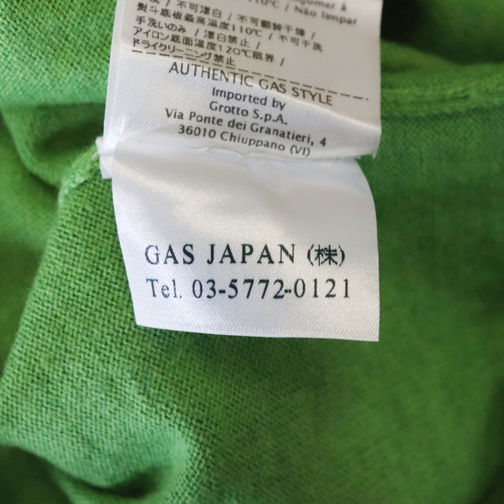 GAS(ガス) Vネック 長袖ニット グリーン